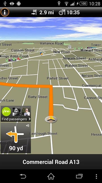 Press the return icon.