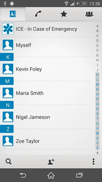 Press the new contact icon.