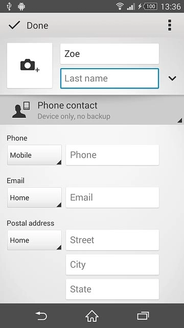 Key in the required first name.Press Last name and key in the required last name.