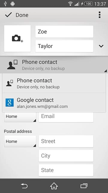 Press Phone contact.