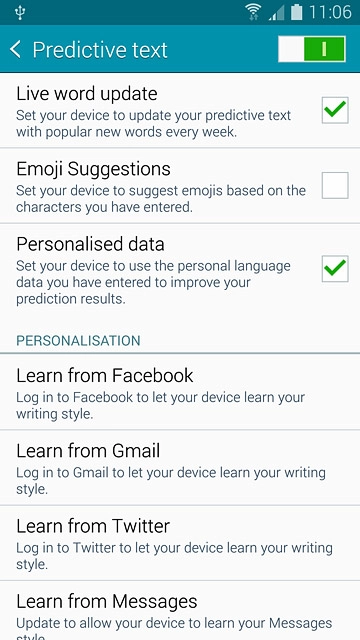 Press the indicator next to 