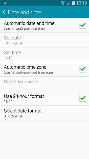 Press Automatic time zone until the function is turned on.