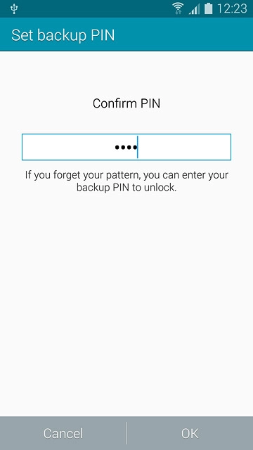 Key in the PIN again and press OK.
