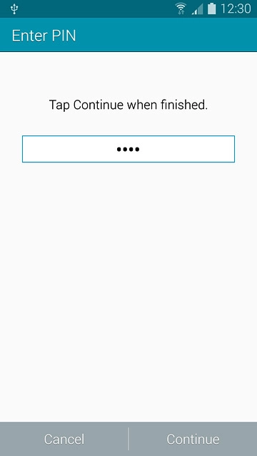 Key in the required phone lock code and press Continue.