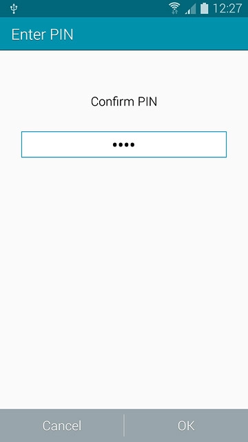 Key in the phone lock code again and press OK.
