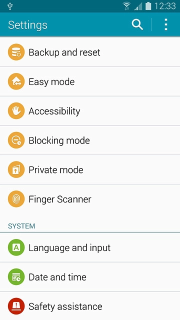 Press Backup and reset.