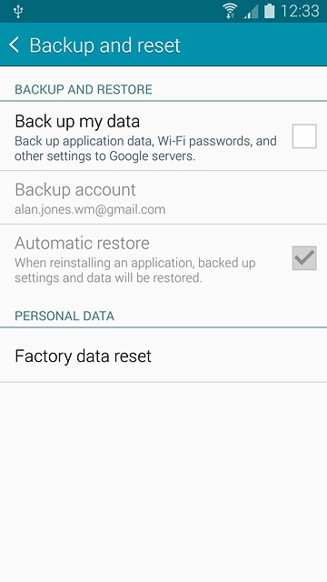 Press Factory data reset.