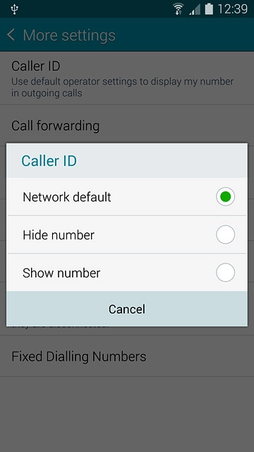 Press Hide number or Show number.