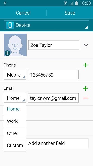 Press the required email type.