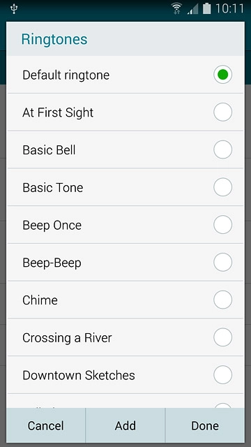 To assign one of your phone's default ring tones:Press the different ring tones to listen to them.