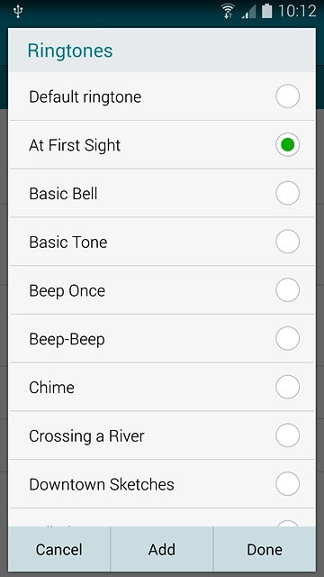 Once you've found a ring tone you like, press Done.