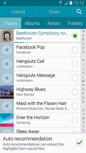 Once you've found a ring tone you like, press Done.