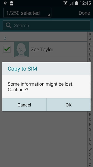 Press OK to confirm.