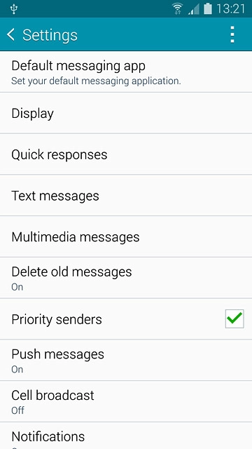 Press Text messages.