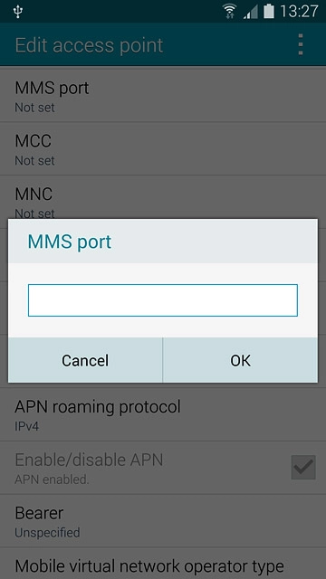Key in 8080 and press OK.
