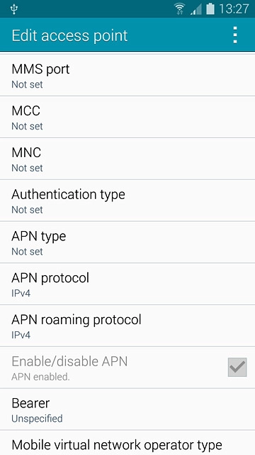 Press Authentication type.