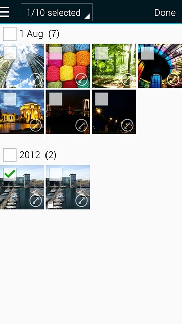 Press the required picture to select it.