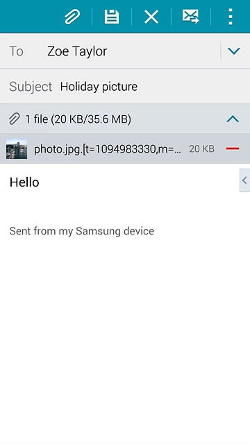 Press the send icon when you've finished your email message.