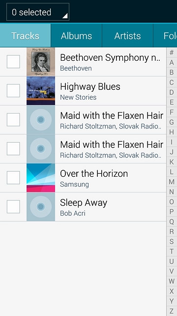 Press the required audio files to select them.