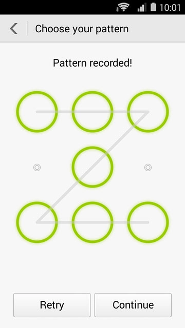 Press Continue.Repeat the selected phone lock code to confirm.