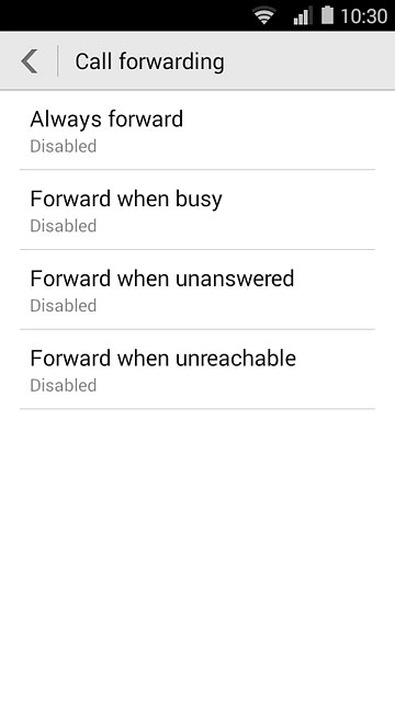 Press one of the following options:Always forward