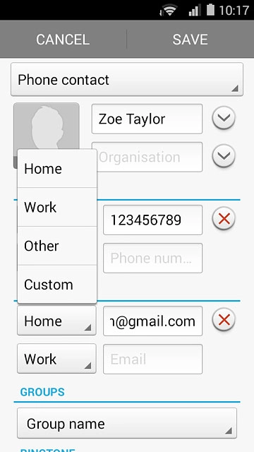 Press the required email type.