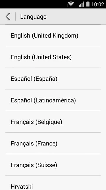 Press the required language.