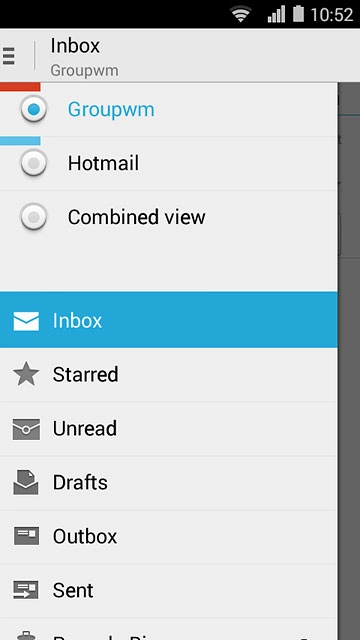 Press the required email account.