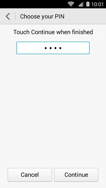 Key in the required phone lock code and press Continue.