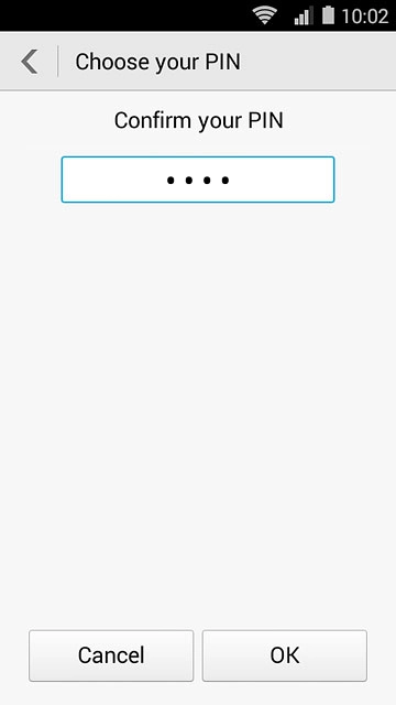 Key in the phone lock code again and press OK.