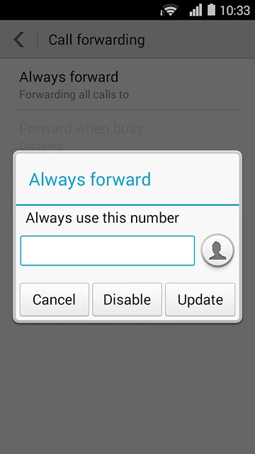 Press Disable.Repeat until all diverts have been cancelled.