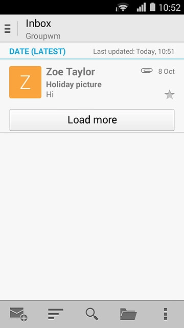 Press the new email message icon.