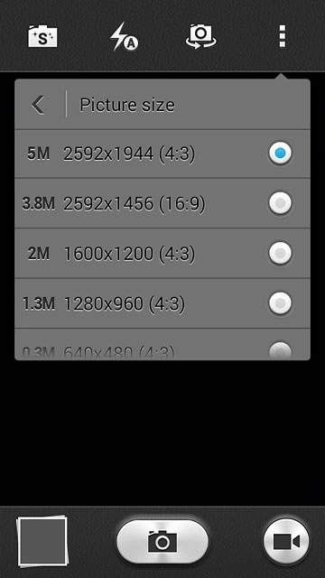 Press the required resolution.