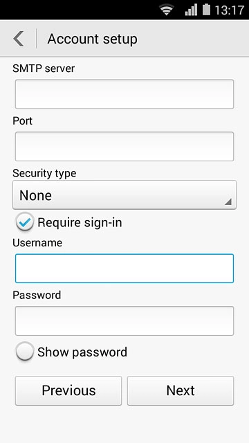 If you turn on SMTP authentication:Press the field below 