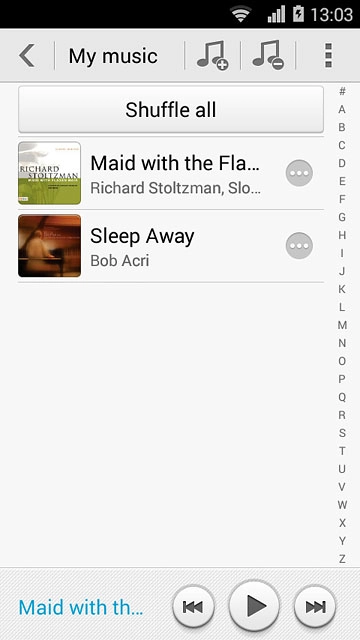 Press the required audio file.