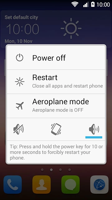 To turn on silent mode:Press the silent mode icon.
