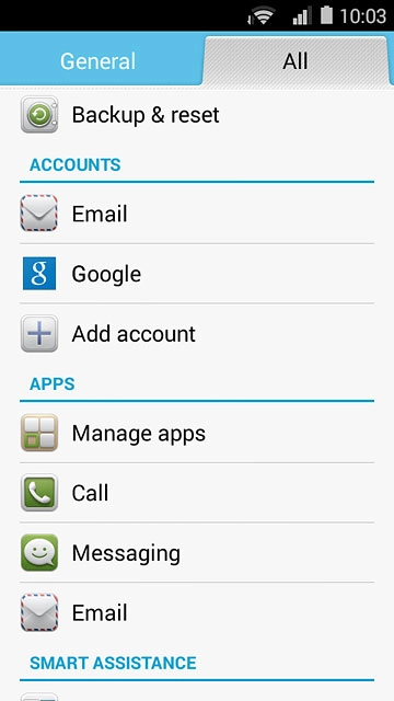 Press Backup & reset.