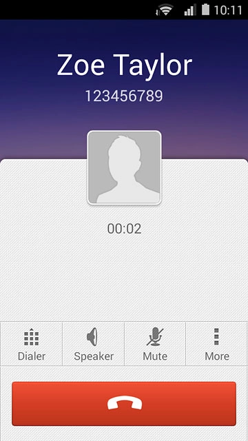 Press the end call icon.