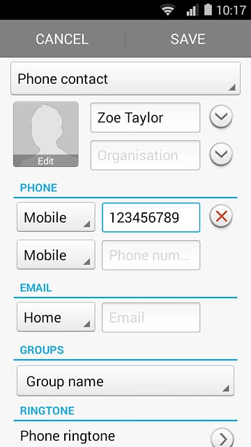 Press the drop down list next to the phone number.