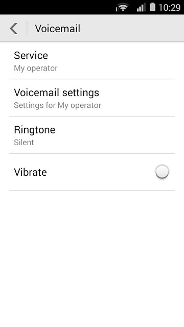 Press Voicemail settings.