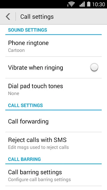 Press Call forwarding.