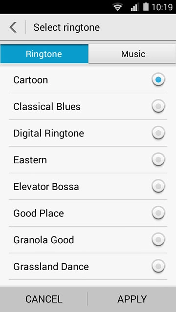 To assign one of your phone's default ring tones:Press Ringtone.