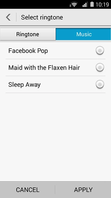 Press the different ring tones to listen to them.