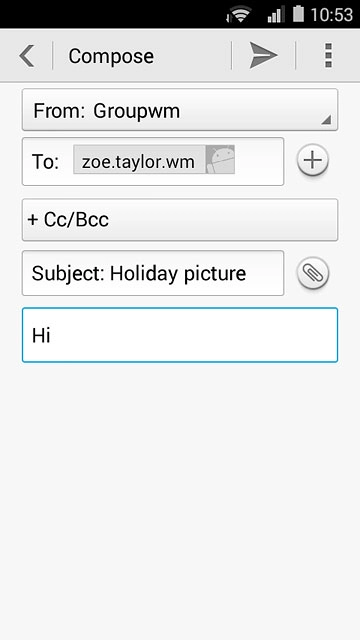 Press the attachment icon.Go to the required folder.