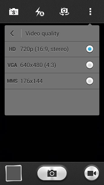 Press the required resolution.