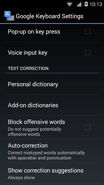 Press Show correction suggestions.
