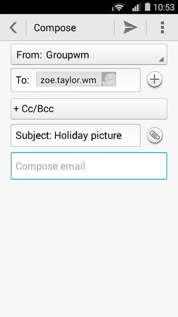Press Compose email.Write the text for your email message.