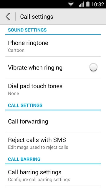 Press Call forwarding.