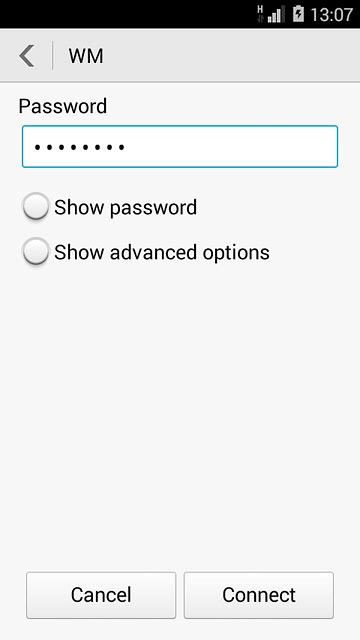 Follow the instructions on the display to select security settings, if required.Press Connect.