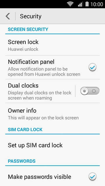 Press Set up SIM card lock.